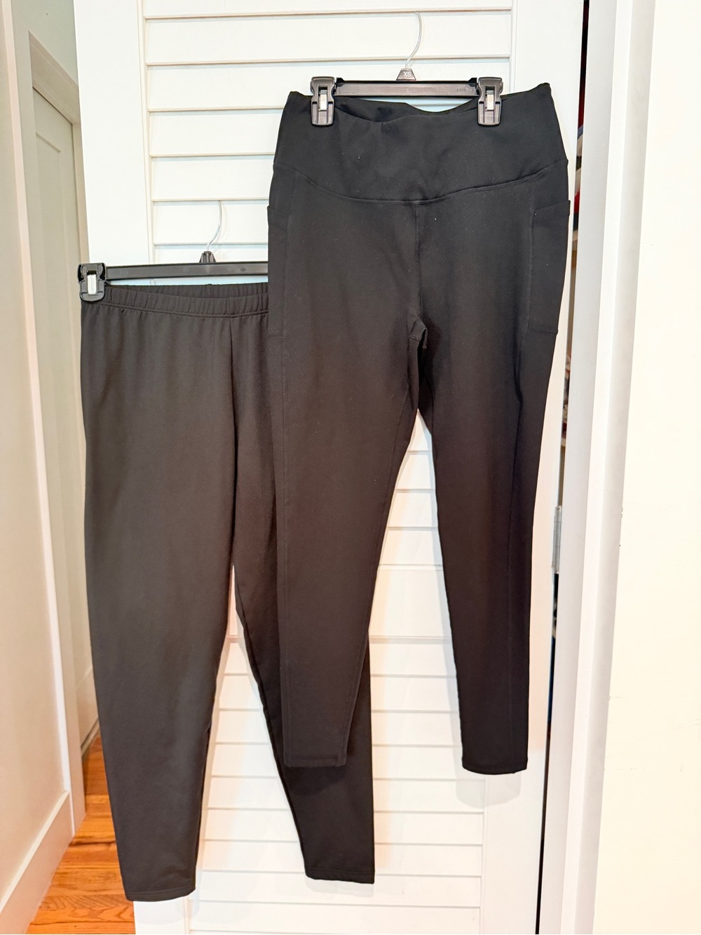 Set 2 Thermal Leggings Sz L Thermajane Fleece Lined Black Womens